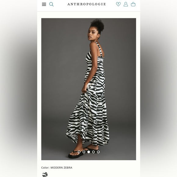 Anthropologie L Hope For Flowers Modern Zebra Print Linen Maxi Dress NWT organic - Picture 12 of 14